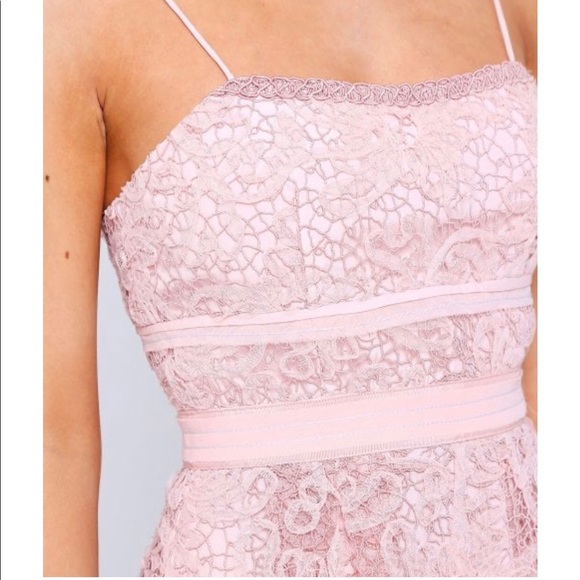 Self Portrait Floral Lace Sleeveless MIDI Cocktail Dress in Blush Sz 4 - Picture 3 of 10